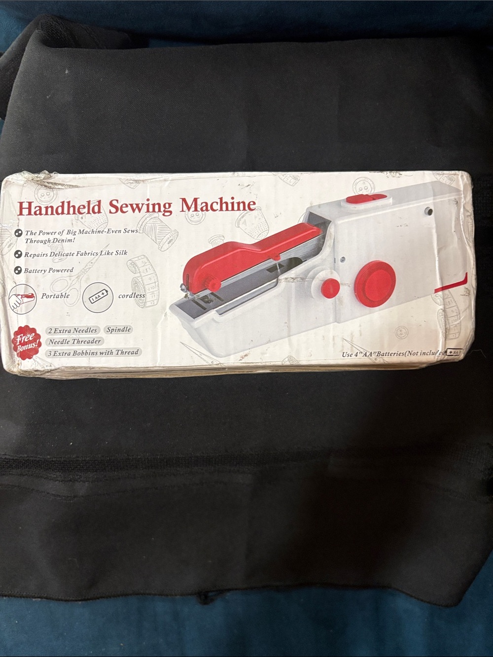 Handheld Sewing Machine - Red and White Portable Stitcher
